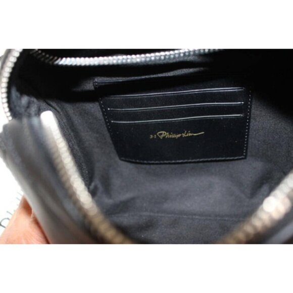 New with Tags 3.1 Philip Lim "Soleil Mini Zip Crossbody", Black Leather Nickel - Picture 5 of 10